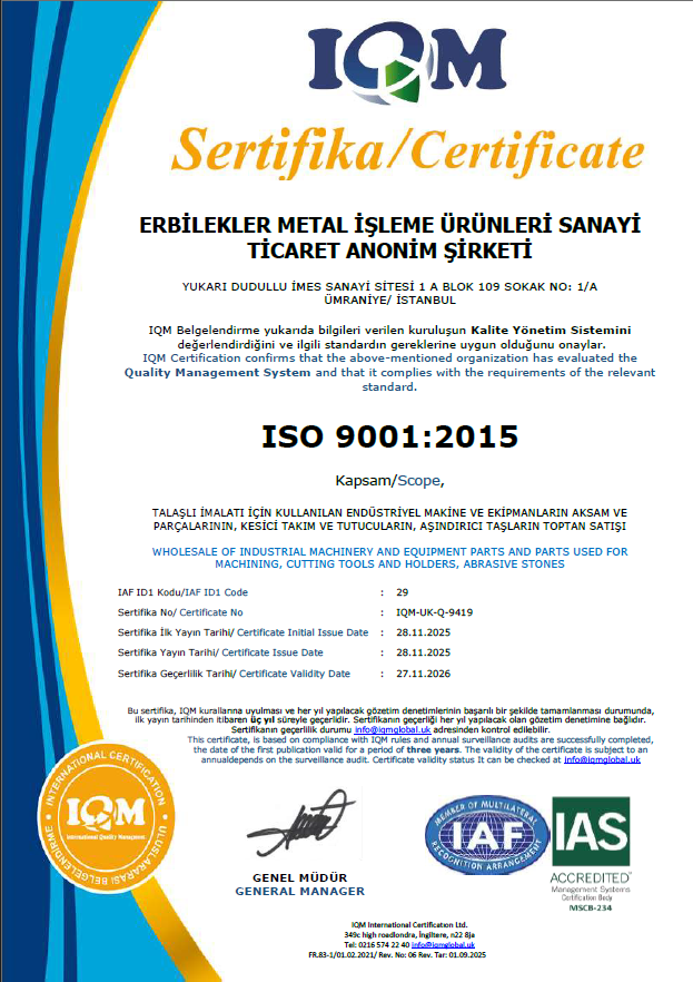 Erbilekler ıso sertifika